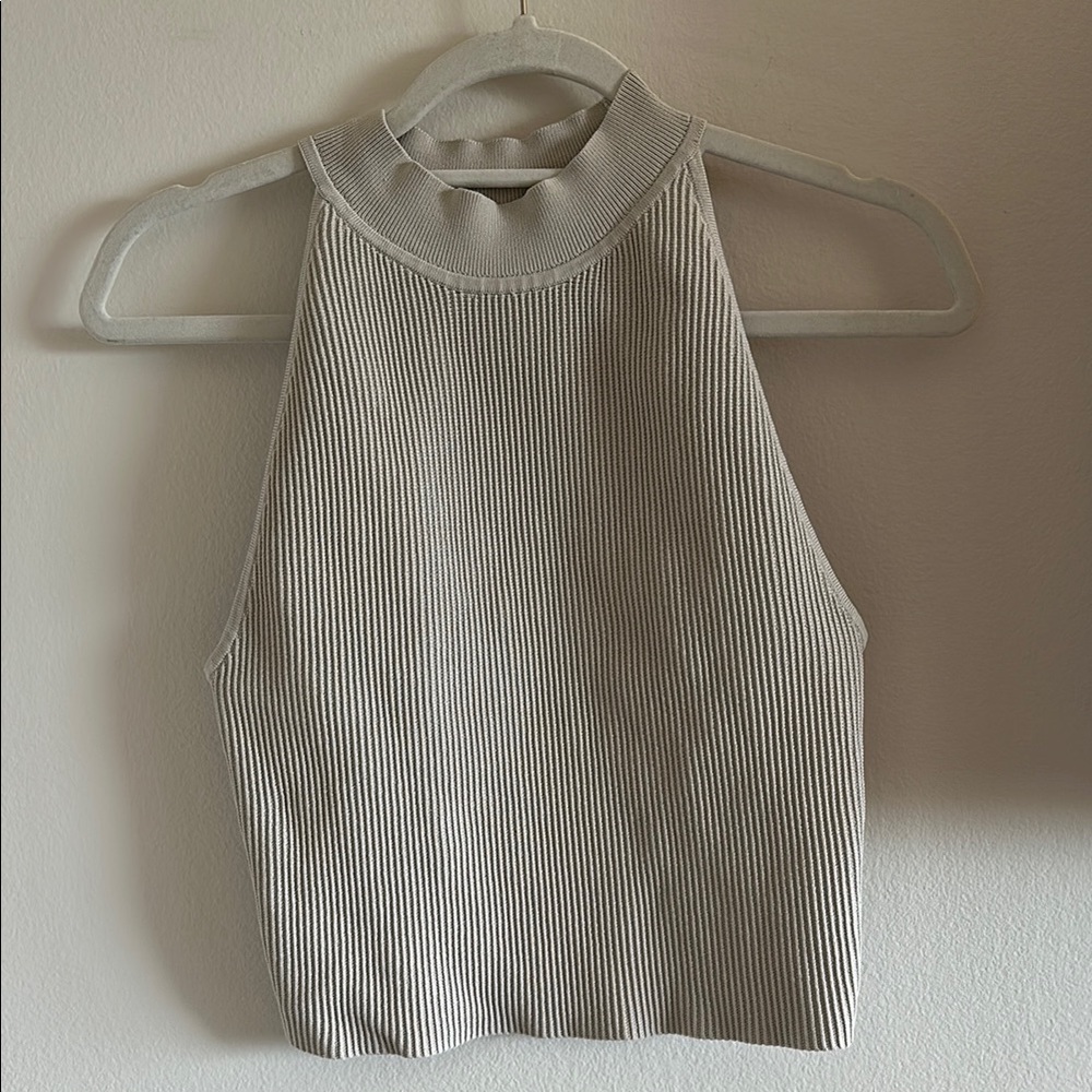 Babaton Ribbed Tank Top in Light Gray